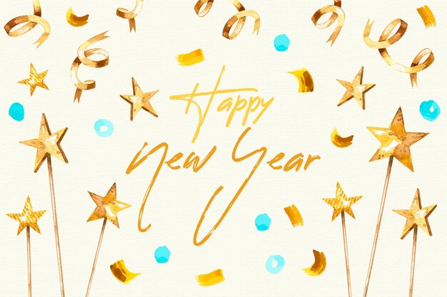 Watercolor new year background