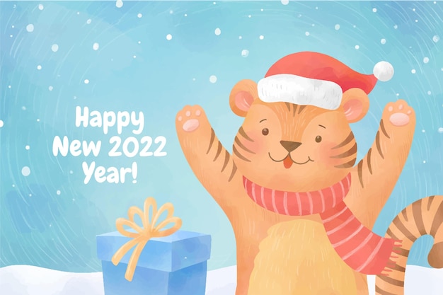 Watercolor new year background