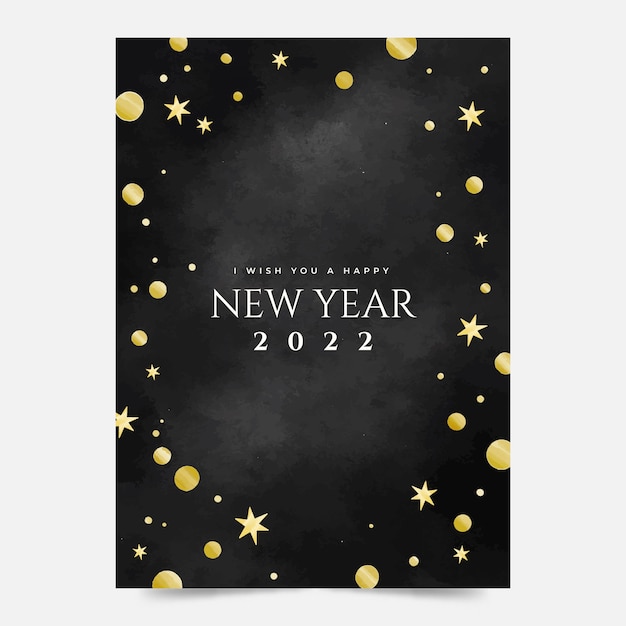 Free vector watercolor new year greeting card template