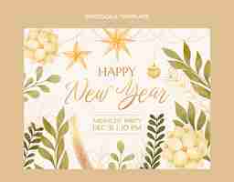 Free vector watercolor new year photocall template