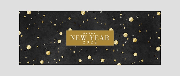 Watercolor new year social media cover template