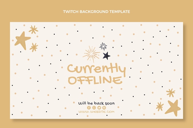 Free vector watercolor new year twitch background