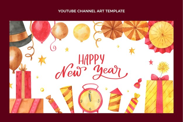 Акварель новый год искусство канала YouTube