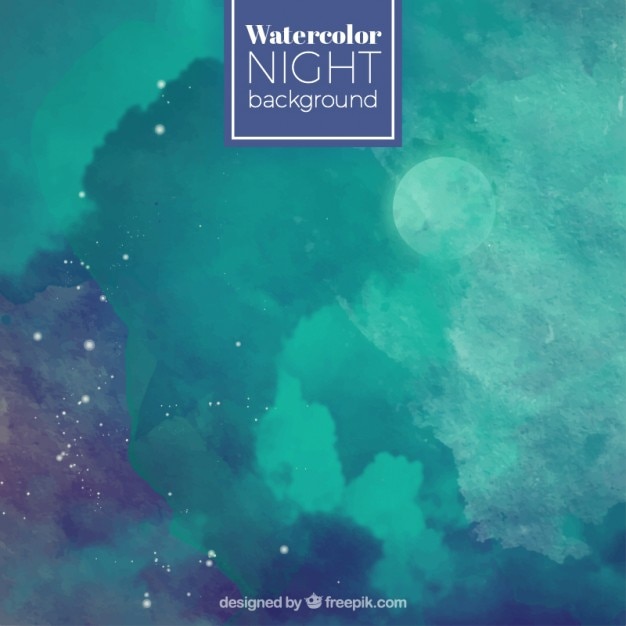 Free vector watercolor night background