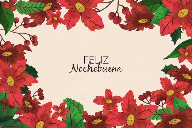 Watercolor nochebuena background