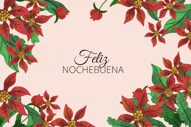 Watercolor nochebuena background