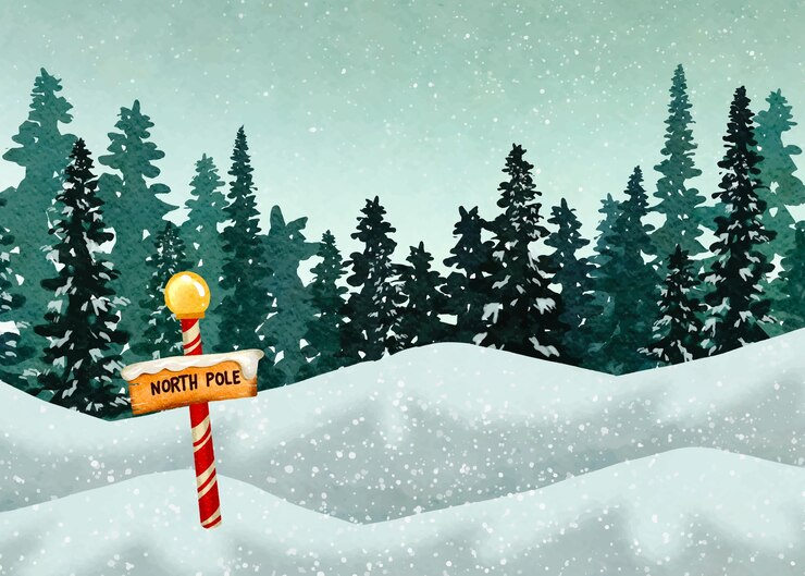 Free Vector watercolor north pole background