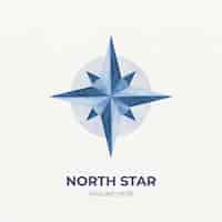 Free vector watercolor north star logo