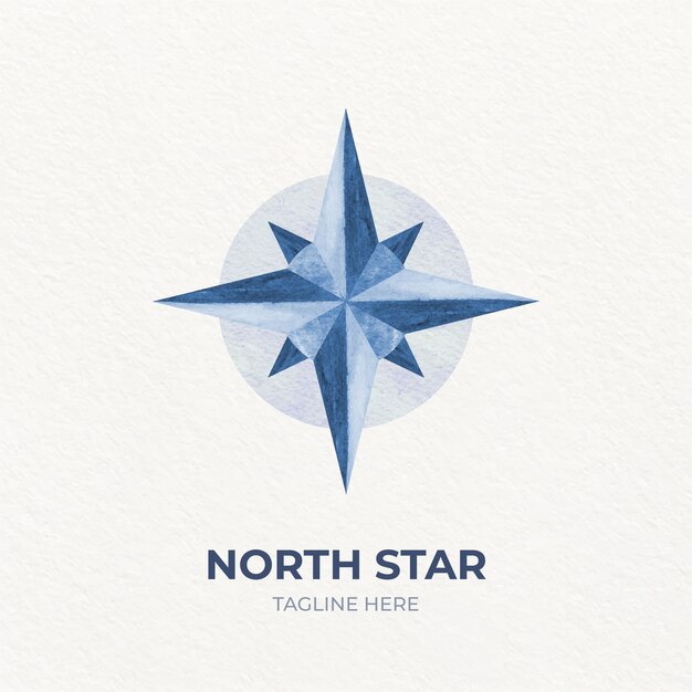 Watercolor north star logo