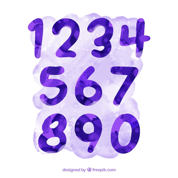 Free vector watercolor number collection