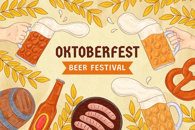 Watercolor oktoberfest background