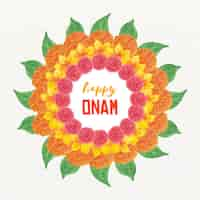 Free vector watercolor onam floral decoration