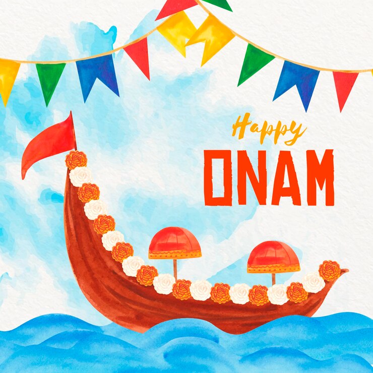 मुफ़्त वेक्टर watercolor onam illustration concept
