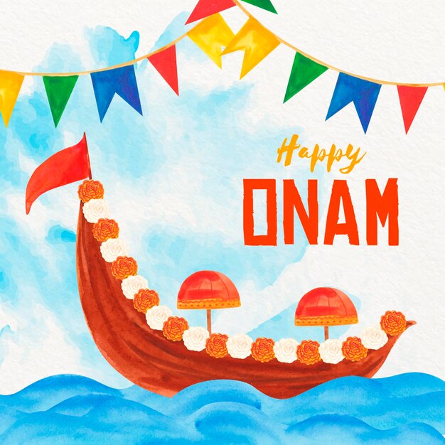 Акварельная концепция иллюстрации onam