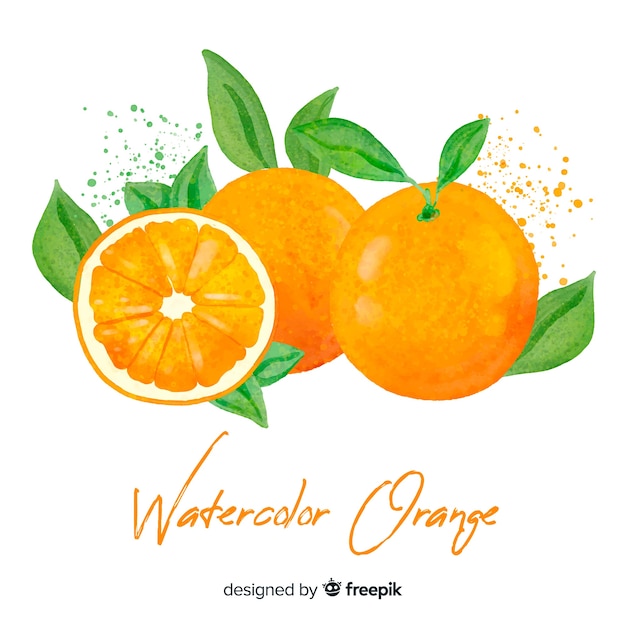 水彩画のオレンジ色の背景