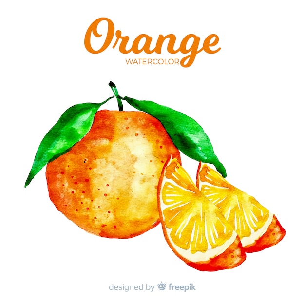 水彩オレンジ
