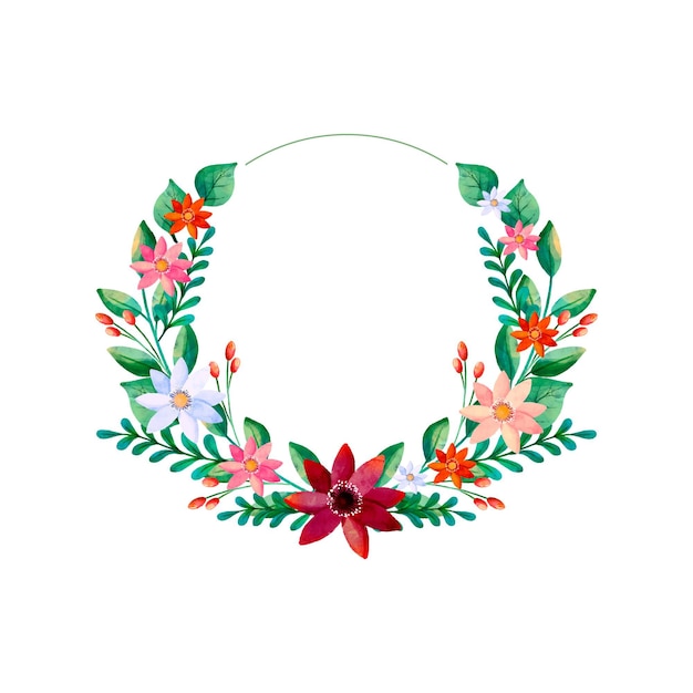 Free vector watercolor ornamental floral frame