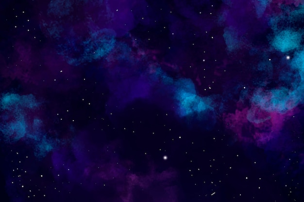 Бесплатное векторное изображение Акварель космический синий и фиолетовый фон