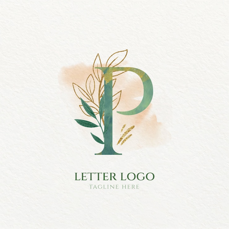 Free Vector watercolor p letter logo template