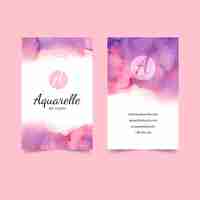 Free vector watercolor paint-dipped business card template