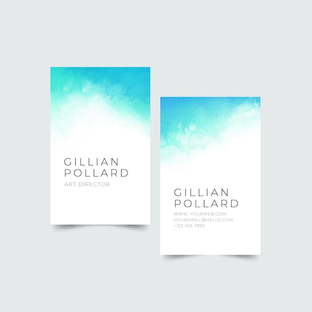 Free vector watercolor paint-dipped business card template