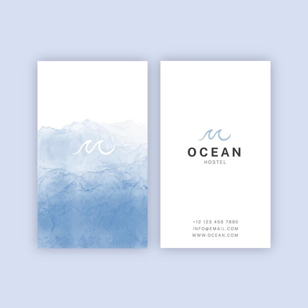 Watercolor paint-dipped business card