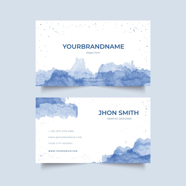 Free vector watercolor paint-dipped business card