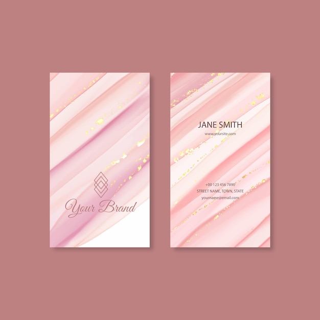 Free vector watercolor paint-dipped vertical business card template