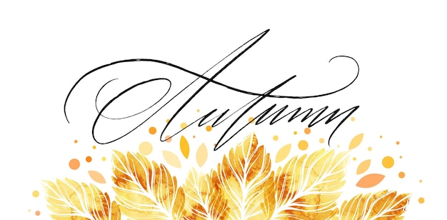 Free vector watercolor painted autumn leaves banner. fall background design. vector illustration eps10