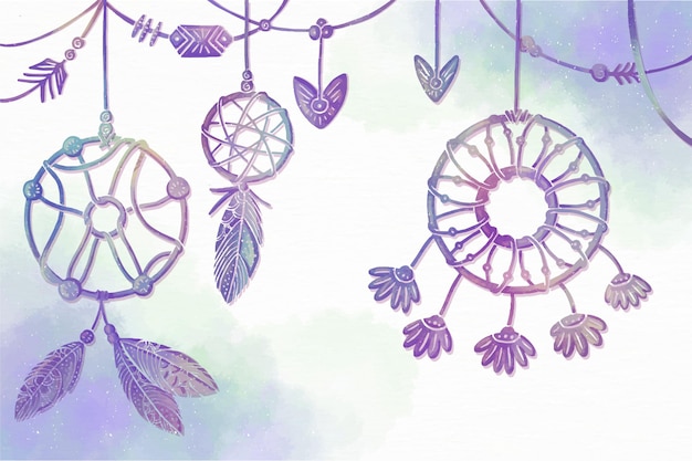 Free vector watercolor painted boho background