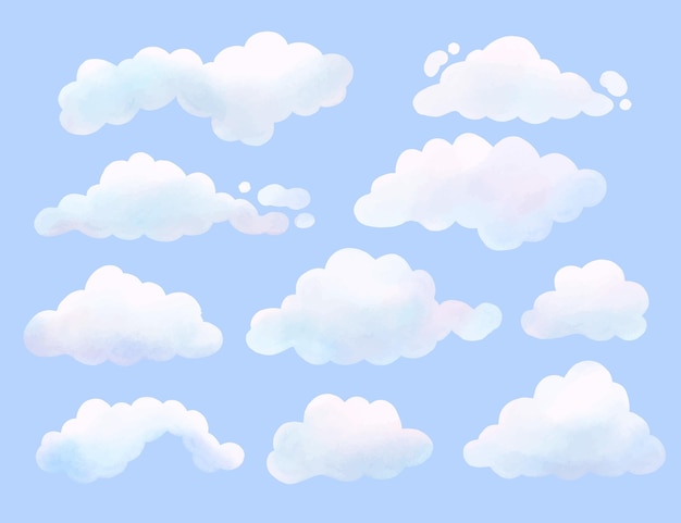 水彩で描いた雲のコレクション