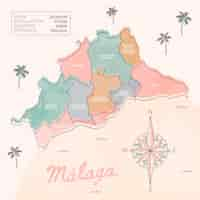 Free vector watercolor painted málaga map