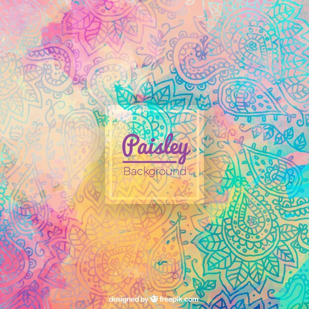 Watercolor paisley background 