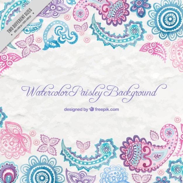 Watercolor paisley decoration background