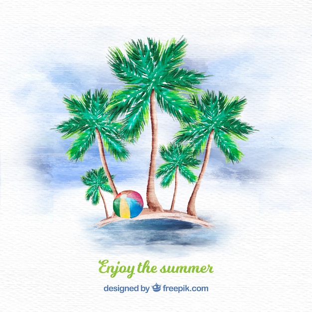 Free vector watercolor palm tree background