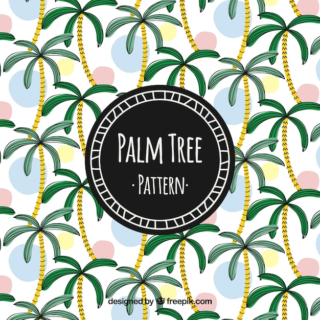 Free vector watercolor palm tree pattern