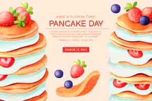 Free vector watercolor pancake day horizontal banner