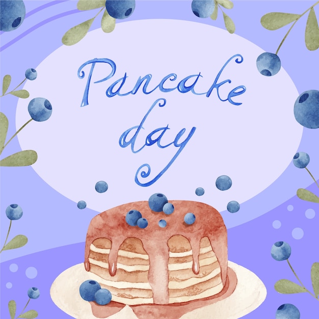 Free vector watercolor pancake day lettering