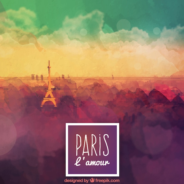 Free vector watercolor paris background