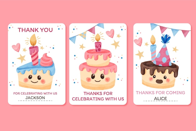 Watercolor party favor cards