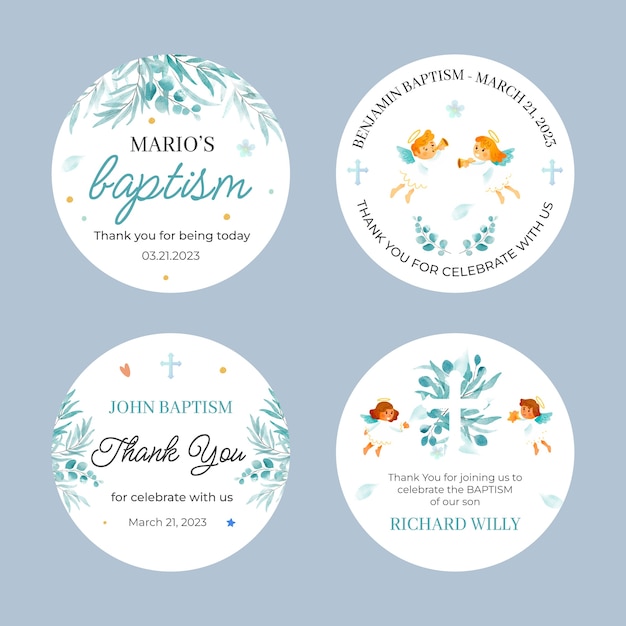 Free vector watercolor party favor label collection