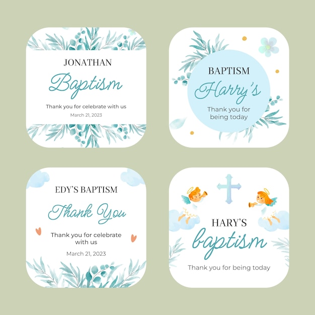 Free vector watercolor party favor label collection