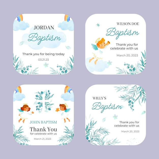 100 Pieces, Baptism Thank You Tag Template, Boho Christening Thank You Tags,  Custom Tags - AliExpress