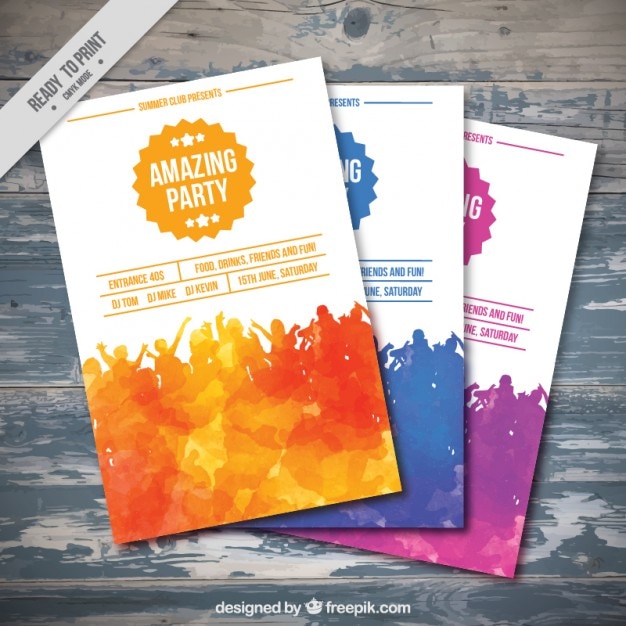 Watercolor party flyers
