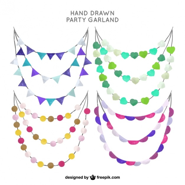 Free vector watercolor party garlands