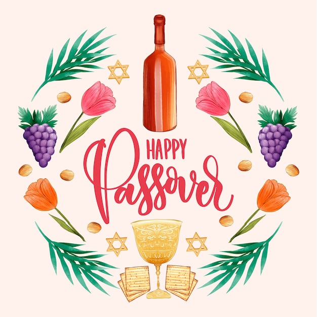 Free vector watercolor passover background