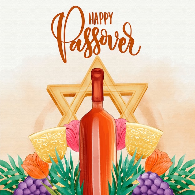 Free vector watercolor passover background