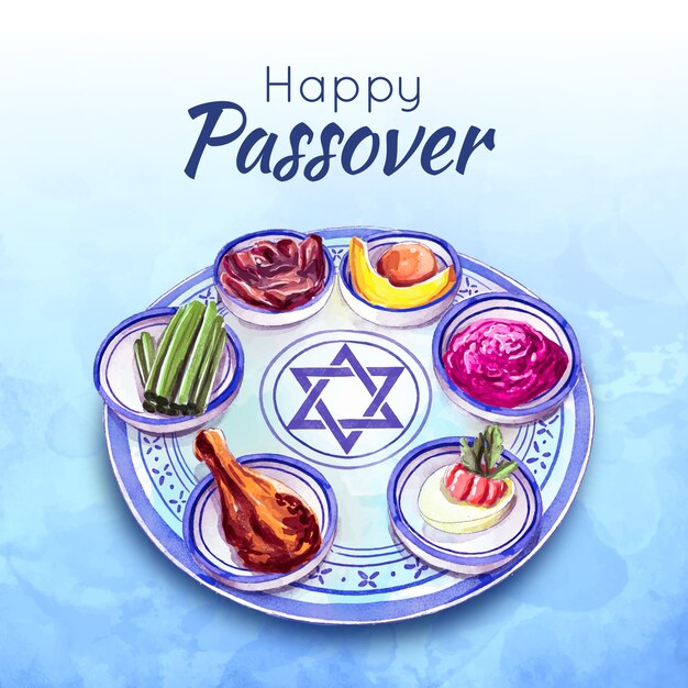 Watercolor passover theme