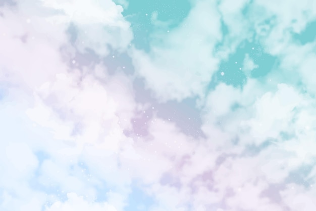 Бесплатное векторное изображение Акварель пастельный фон неба