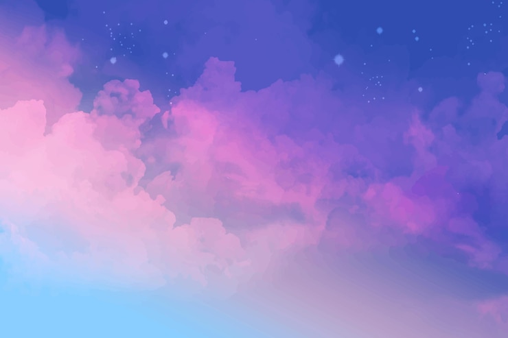 무료 Vector 수채화 파스텔 하늘 배경